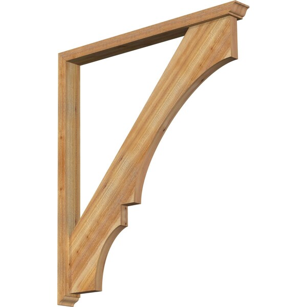 Ekena Millwork Balboa Traditional Rough Sawn Bracket w/ Offset Brace, Western Red Cedar, 4"W x 42"D x 48"H BKT0402X42X48BOA01RWR - main